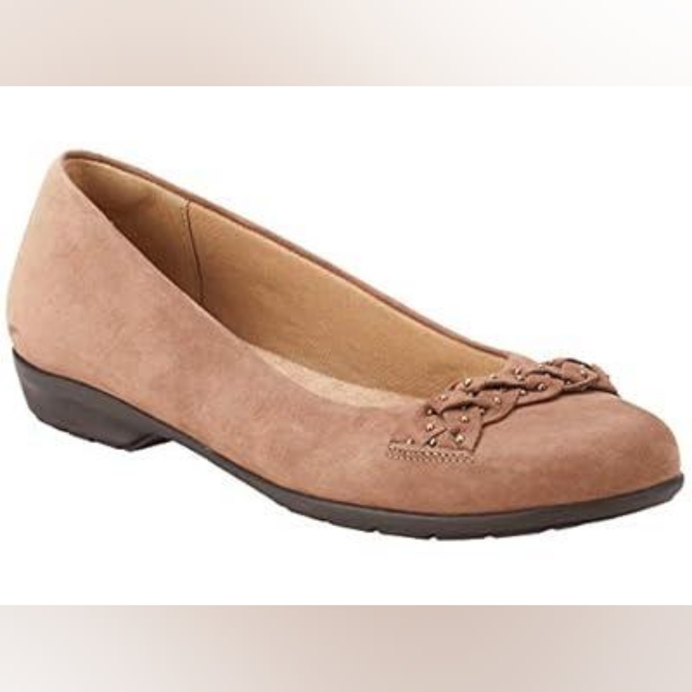 Walking Cradles Tan Francesca Suede Leather Flats Size 6.5